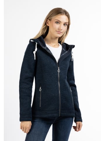 DreiMaster Damen Strickfleecejacke in Marine Melange