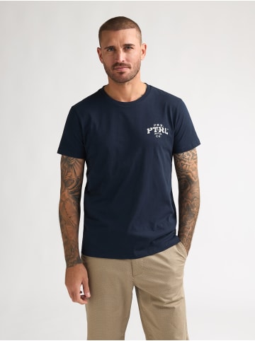 Petrol Industries Bedrucktes Jersey-T-Shirt Oro in Blau