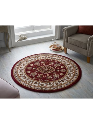 KADIMA DESIGN Orientteppich Bordüre floral klassischer Wohnzimmer-Teppich in Rot