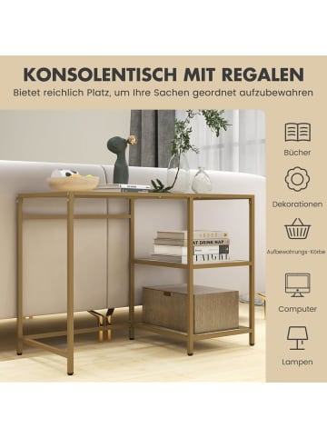 COSTWAY Konsolentisch in Gold