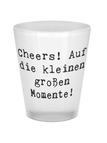 Mr. & Mrs. Panda Pinneken Spruch Schnapsglas Freude mit Spruch in Transparent