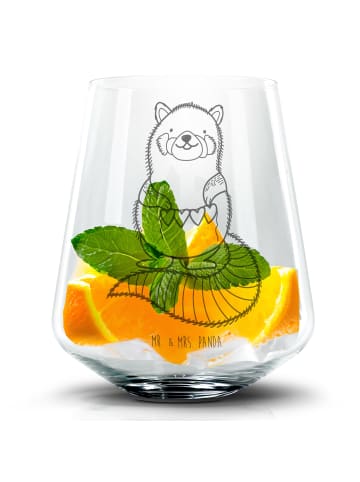 Mr. & Mrs. Panda Cocktail Glas Roter Panda ohne Spruch in Transparent