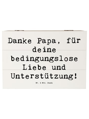 Mr. & Mrs. Panda Holzkiste Spruch Danke Papa mit Spruch in Weiß