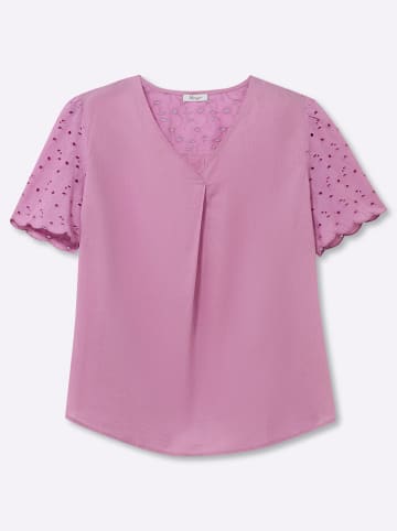 sheego Kurzarmbluse in orchidee