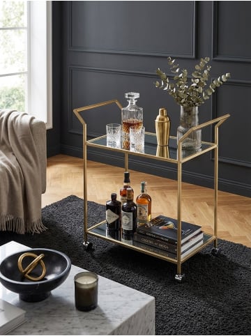 KADIMA DESIGN Design Servierwagen 73x78x37 cm Küchenwagen Glas / Metall,