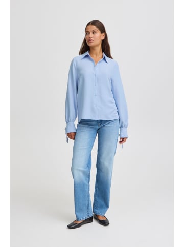 ICHI Langarmbluse IXNAIMA SH 20123462 elegante Bluse mit Ärmeldetails in Blau