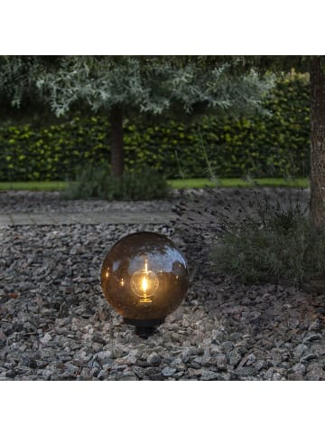 STAR Trading Outdoor-Kugelleuchte ,Orby' mit Erdspieß, E27, rauchgrau, Ø 30cm