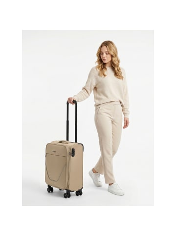 Stratic taska 4 Rollen Kabinentrolley S 55 cm mit Dehnfalte taupe