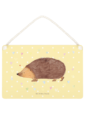 Mr. & Mrs. Panda wandtafel Igel Herzen ohne Spruch in Gelb Pastell