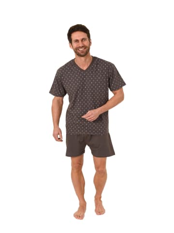 NORMANN Shorty Pyjama Schlafanzug kurzarm - 21952 in dunkelgrau