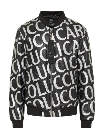 Carlo Colucci Lederjacke Dardengo in Schwarz / Silber