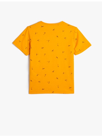 KOTON T-shirt in Orange Gemustert
