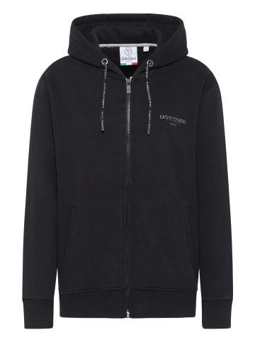Carlo Colucci Hoodie mit Reißverschluss De Simoi in Schwarz