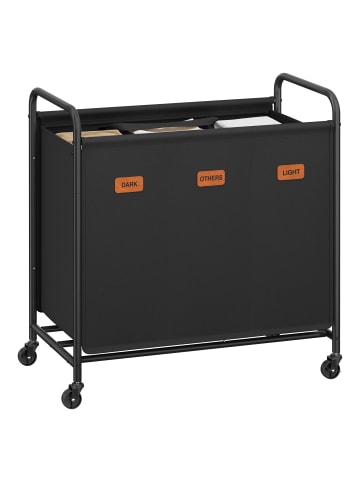 SONGMICS Wäschekorb Stevie in Tintenschwarz - (B)40 x (H)91 x (T)69 cm