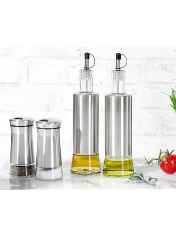 Ritzenhoff & Breker 12er Set Essig & Öl Flaschen Basic 320 ml transparent-silber in transparent-silber