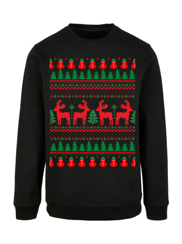 F4NT4STIC Sweatshirt Christmas Reindeers Weihnachten Muster in schwarz