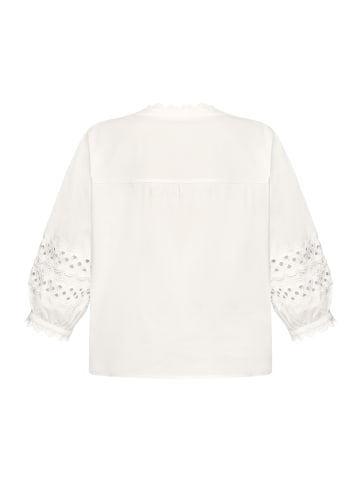 BETTY & CO Casual-Bluse mit Spitzeneinsatz in Weiß