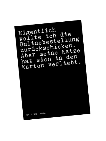 Mr. & Mrs. Panda Ansichtskarte Eigentlich wollte ich die... mit ... in Schwarz