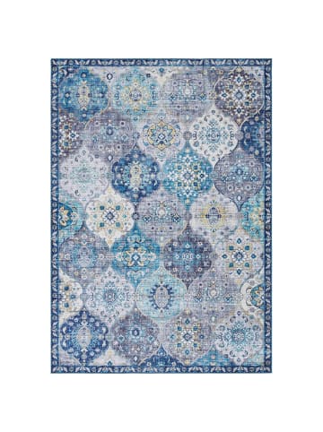 Elle Decoration Kurzflor Teppich Kashmir Ghom Jeansblau