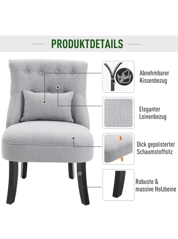 HOMCOM Sessel-B52,5 x T69 x H77 cm-Grau