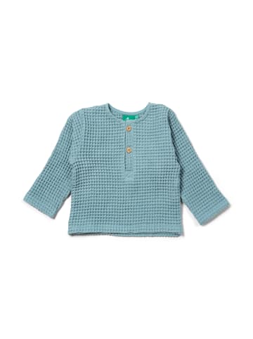 Little Green Radicals Chunky Waffle Langarm Top in Blau