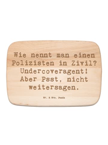 Mr. & Mrs. Panda Schneidebrett Spruch Geheimer Polizist mit Spruch in Transparent