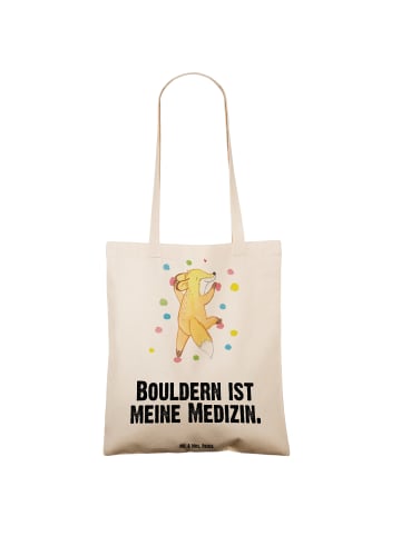 Mr. & Mrs. Panda Tote Bag Fuchs Bouldern mit Spruch in Creme