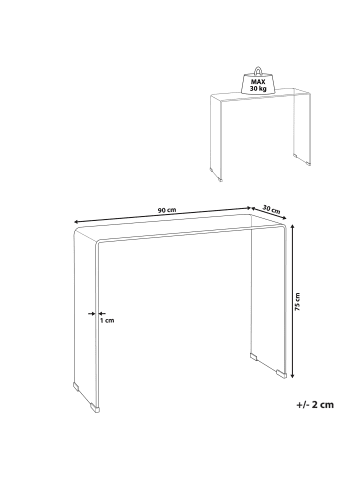 Beliani Konsolentisch KENDALL in Braun - (W) 90 x (H) 75 x (L) 30 cm