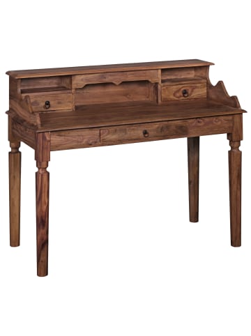 KADIMA DESIGN Landhaustisch Sheesham-Holz, Vintage-Look, 3 Schubladen, praktisch