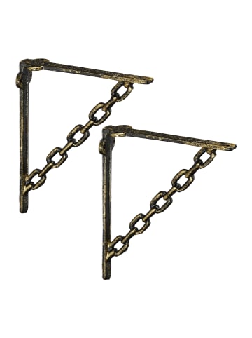 relaxdays 10 x Regalwinkel Kette in Bronze
