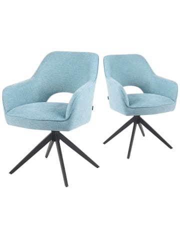 DUBI Möbel 2er-Set: Drehstuhl Mika-Nils in Hellblau - (B)60 x (H)87 x  (T)65 cm