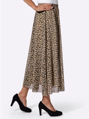 Sieh an! Schlupfrock in beige-schwarz-bedruckt