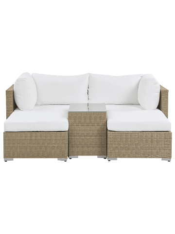 Beliani 5-tlg Sitzgruppe NOTO in Braun/Weiß