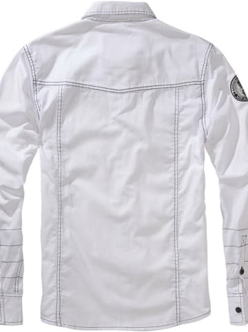 Brandit Hemd "Luis Vintage Shirt Long Sleeve" in Weiß
