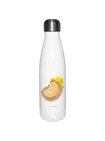 Mr. & Mrs. Panda Sportflasche Igel Beten ohne Spruch in Weiß