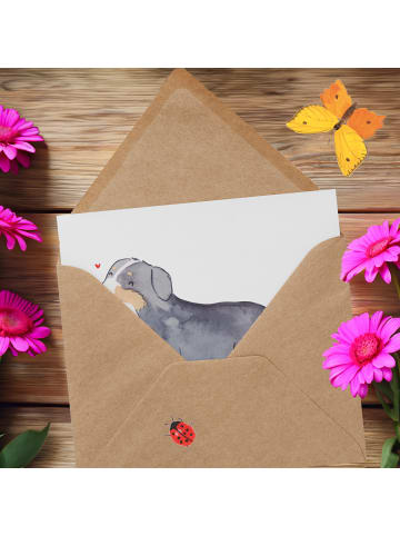 Mr. & Mrs. Panda Glückwunschkarte Berner Sennenhund Moment ohne ... in Weiß