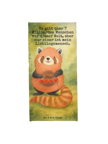 Mr. & Mrs. Panda Badhandtuch Roter Panda Design mit Spruch in Weiß