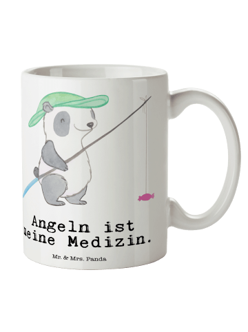 Mr. & Mrs. Panda Tasse Panda Angeln mit Spruch in Weiß