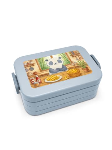 Mr. & Mrs. Panda Lunchbox Panda Pommes Gebet Design ohne Spruch in Blau Pastell