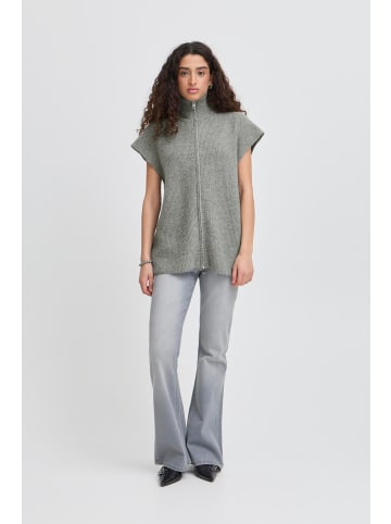 ICHI Ärmellose Strickweste IHDUCIE Loose fit in Grey melange