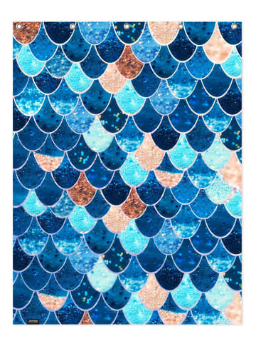 Juniqe Duschvorhang "Mermaid Blue" in Blau & Orange