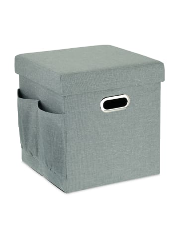 relaxdays Sitzhocker in Grau - (B)37,5 x (H)38 x (T)37,5 cm