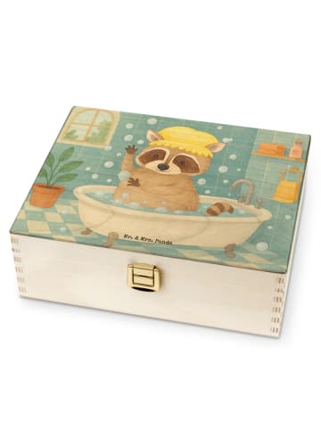 Mr. & Mrs. Panda Holz Teebox Waschbär Design ohne Spruch in Weiß