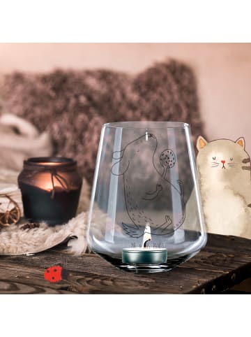Mr. & Mrs. Panda Gravur Teelicht Hund Keks ohne Spruch in Transparent