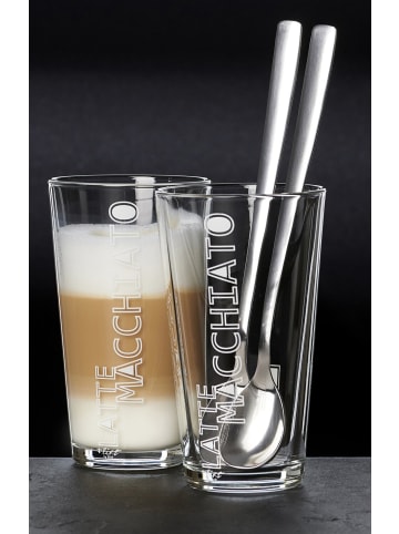 Ritzenhoff & Breker 6er Set Latte Macchiato Gläser + Löffel Lena 350 ml in transparent