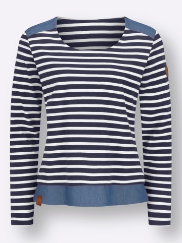 WITT WEIDEN Shirt in marine-ecru-geringelt