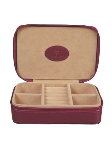 Windrose Merino Schmuckkasten 14 cm in rot