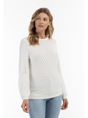 Usha Strick Pullover in Wollweiss