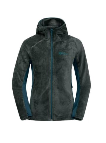 Jack Wolfskin Kapuzen-Fleecejacke ROTWAND HOODED FZ W in Grün