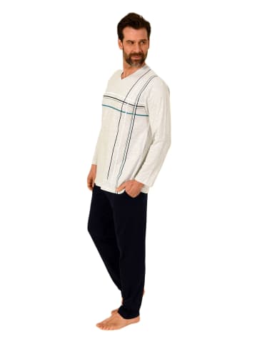 NORMANN Schlafanzug langarm Pyjama - 84609 in grau